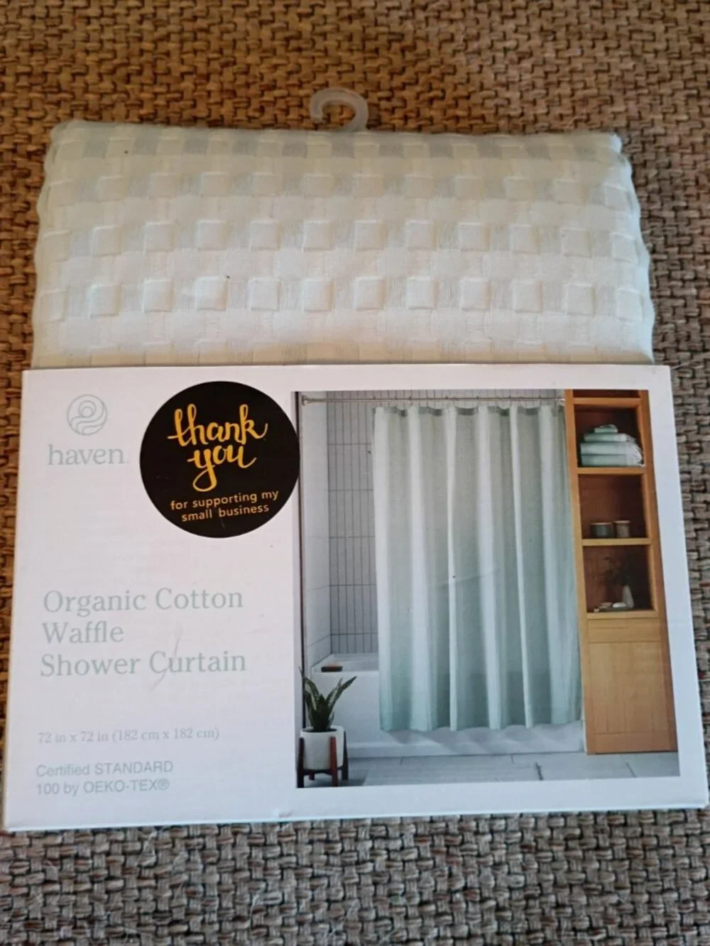 Haven™ Organic Cotton Shower Curtain 72x72 Waffle Weave Sky Grey Bed Bath Beyond